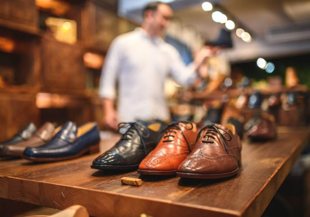 Classi men shoes in a shop