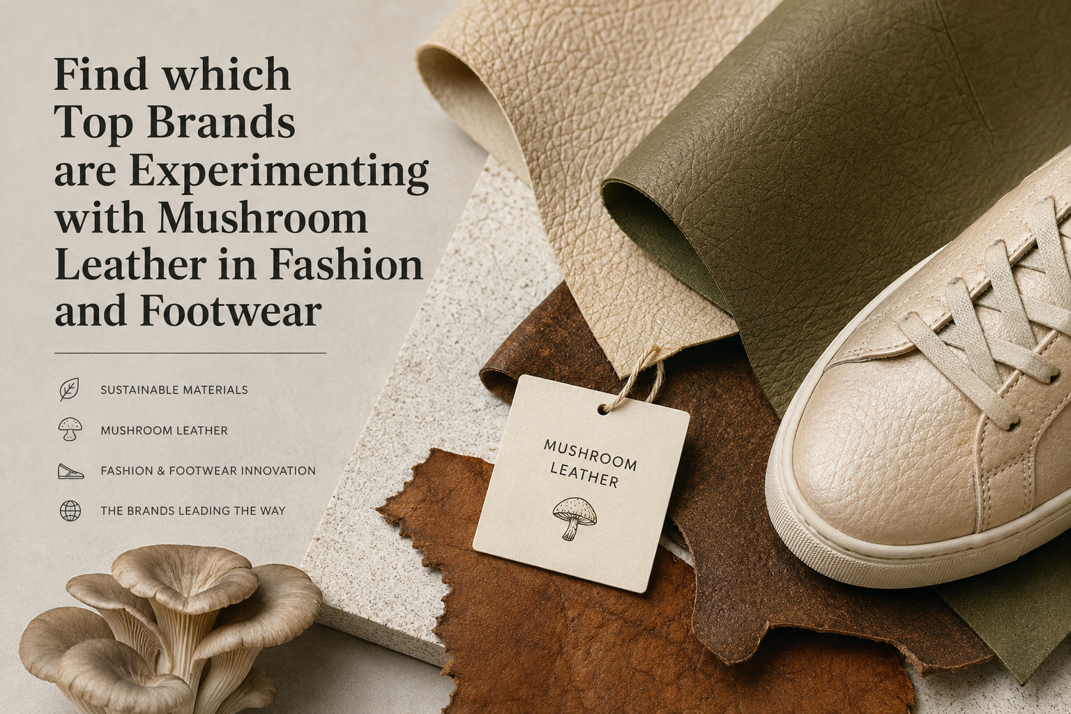 Find which Top Brands are Experimenting with Mushroom Leather in Fashion and Footwear
